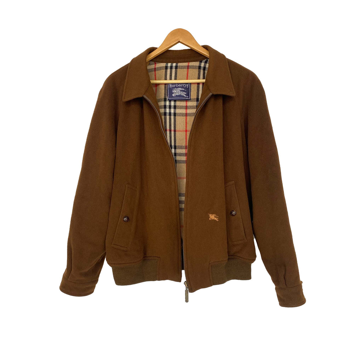 Burberry brown wool bomber jacket, size XL – whatpeoplesayvintage