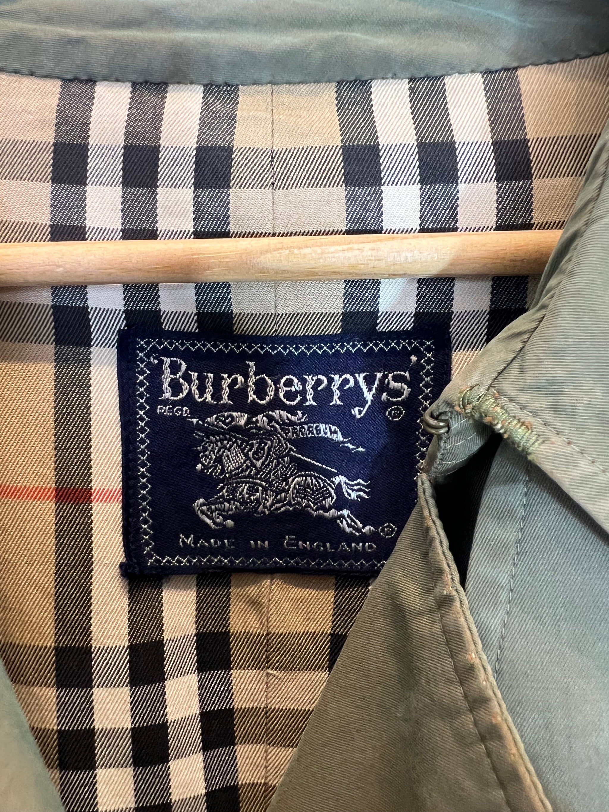 90s Vintage Burberrys モッズコート ダークグリーンブラウン Burberry Vintage Trench Coat litmus green | Buy now WhatPeopleSay